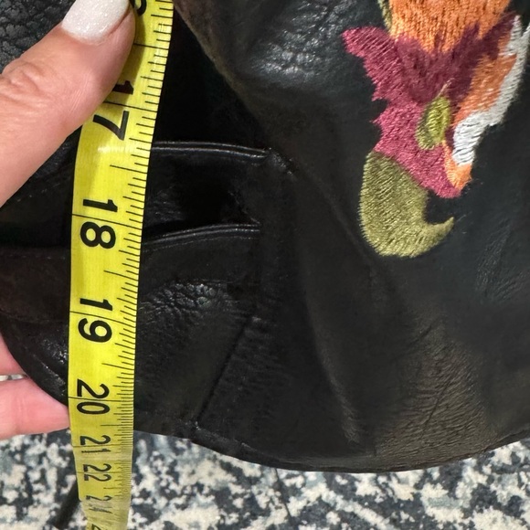 GUC Size M Bollrllr Black Embroidered Studded Leather Street Riding PU Jacket - Picture 7 of 16